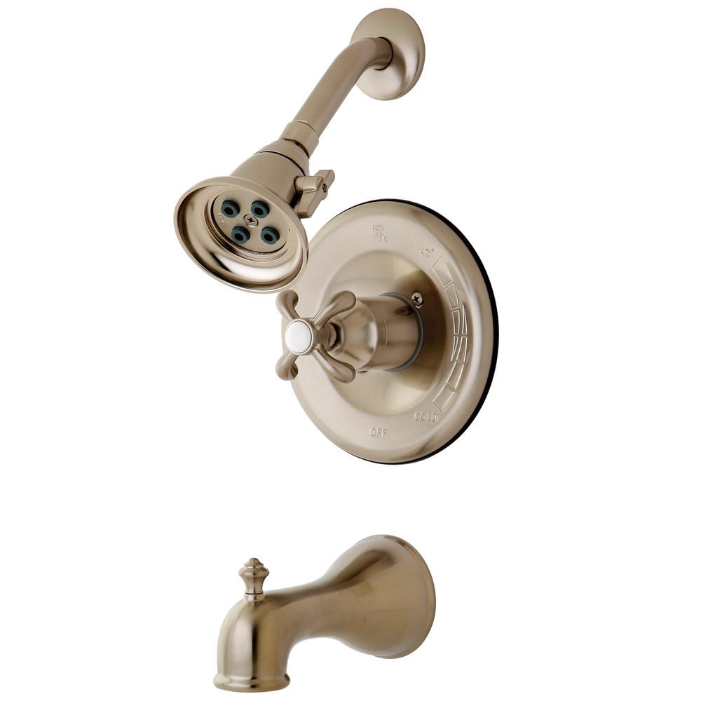 Kingston Satin Nickel French Country Tub & Shower Combination Faucet KB7638TX