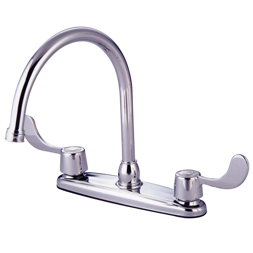 Kingston Brass Chrome 8" Centerset Kitchen Faucet With two Blade Handles KB781