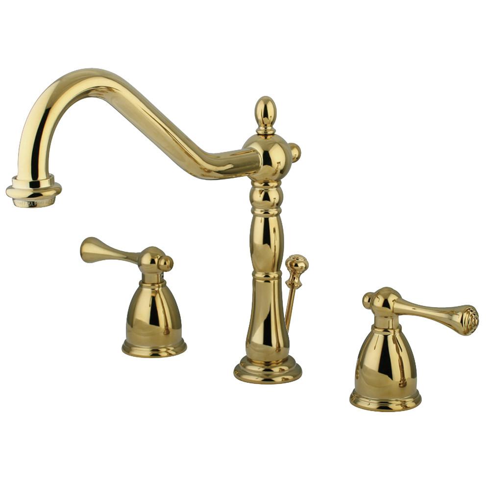 Kingston Polished Brass English Vintage 8" Widespread Bathroom Faucet KB7972BL