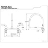 Kingston Satin Nickel Magellan high arch 8" kitchen faucet KB798LS