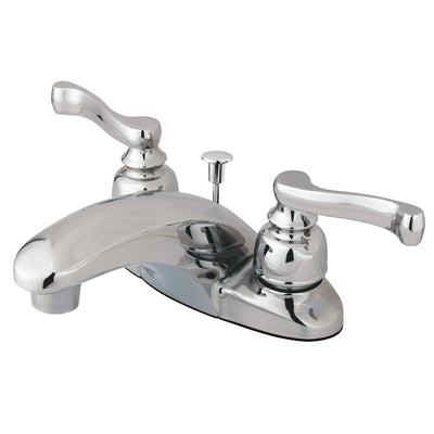 Kingston Brass Chrome 2 Handle 4" Centerset Bathroom Faucet w Pop-up KB8621FL