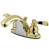 Kingston Polished Brass NuWave French centerset bathroom faucet KB8642NFL