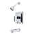 Kingston Brass Claremont Chrome Tub and Shower Combination Faucet KB86510CQL