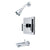 Kingston Brass Claremont Chrome Tub and Shower Combination Faucet KB8651CQL