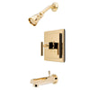 Kingston Claremont Polished Brass Tub and Shower Combination Faucet KB8652CQL