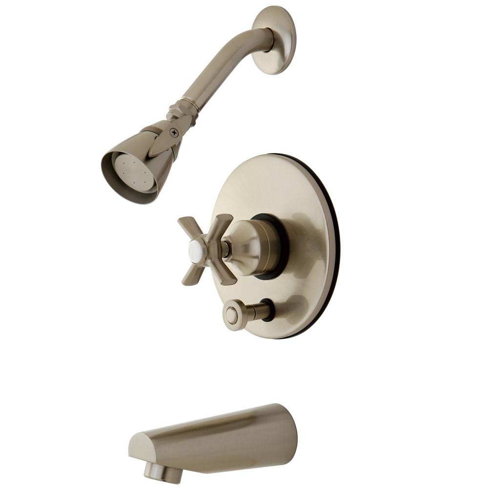 Kingston Brass KB86980ZX Tub and Shower Combination Faucet Satin Nickel