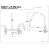 Kingston Chrome NuWave French 8" centerset 2 handle kitchen faucet KB8791NFLLS