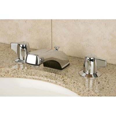 Kingston Brass Chrome 2 Handle Widespread Bathroom Faucet with Pop-up KB920