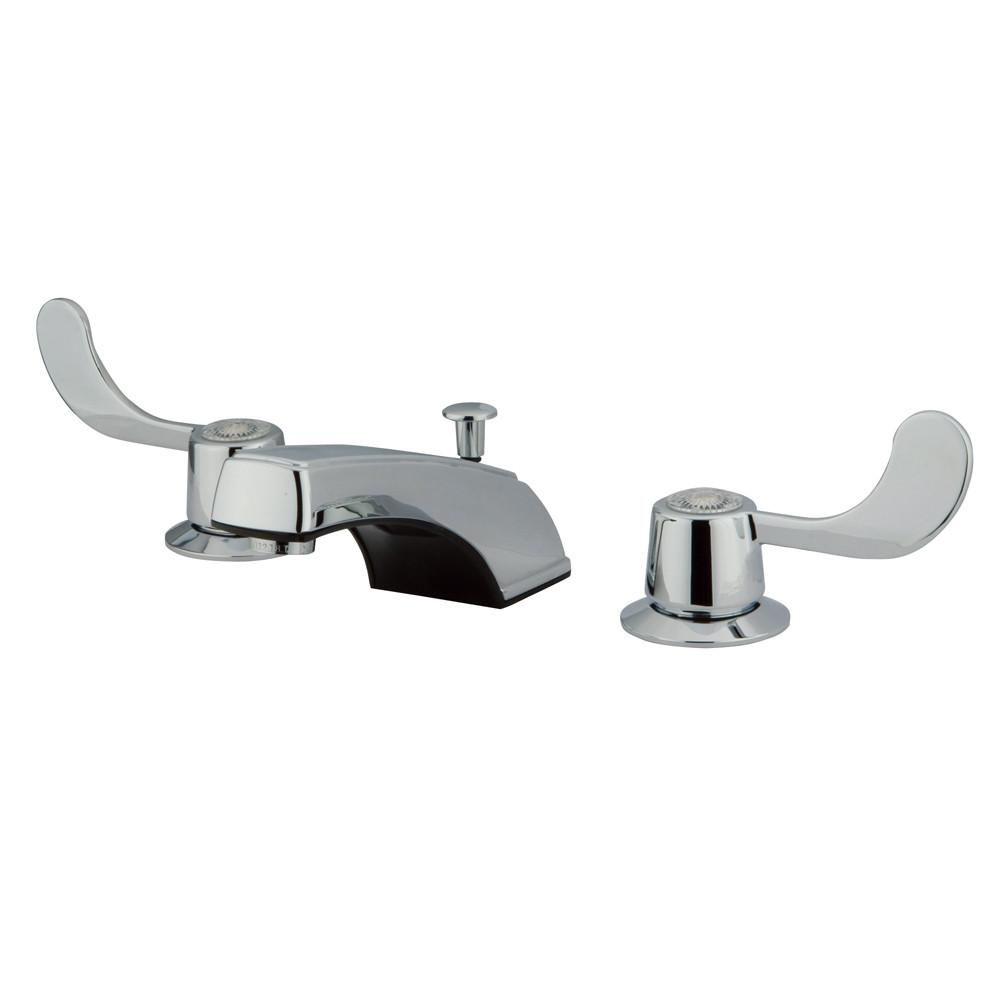 Kingston Brass Chrome 2 Handle Widespread Bathroom Faucet with Pop-up KB931