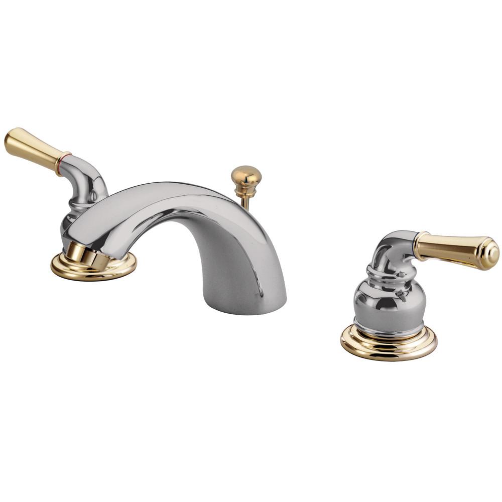 Kingston Brass Chrome/Polished Brass 4"-8" Mini Widespread Bathroom Faucet KB954