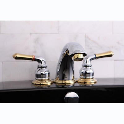 Kingston Brass Chrome/Polished Brass 8"-16" Widespread Bathroom Faucet KB964