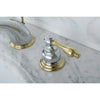 Kingston Chrome / Polished Brass Widespread Bathroom Faucet w Pop-up KB974AL