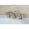 Kingston Satin Nickel / Polished Brass 2 Hdl Widespread Bathroom Faucet KB979AL