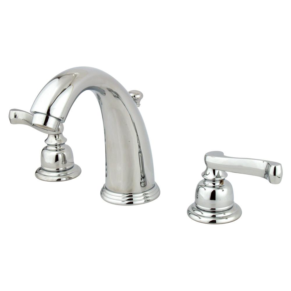 Kingston Brass Chrome 2 Handle Widespread Bathroom Faucet with Pop-up KB981FL