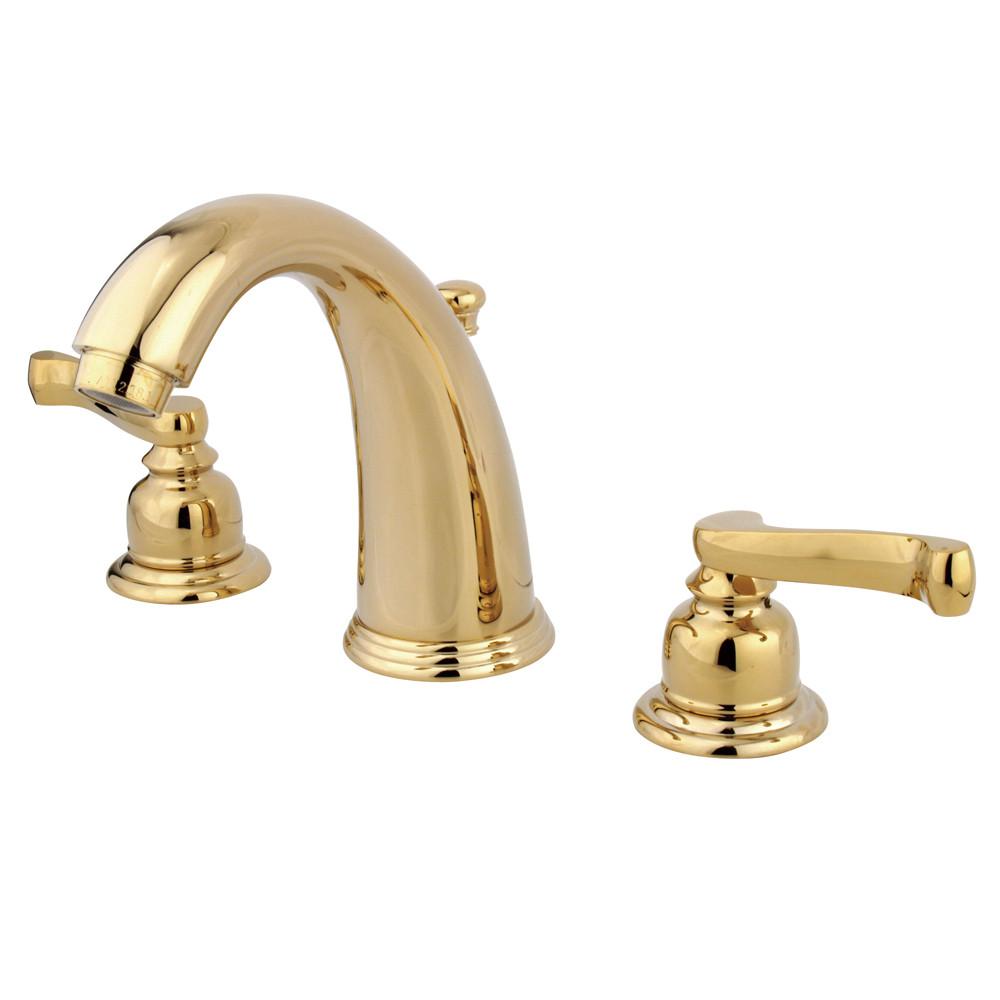 Kingston Polished Brass 2 Handle Widespread Bathroom Faucet w Pop-up KB982FL