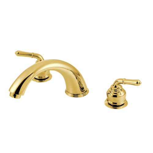 Kingston Polished Brass Magellan lever handle roman tub filler faucet KC362