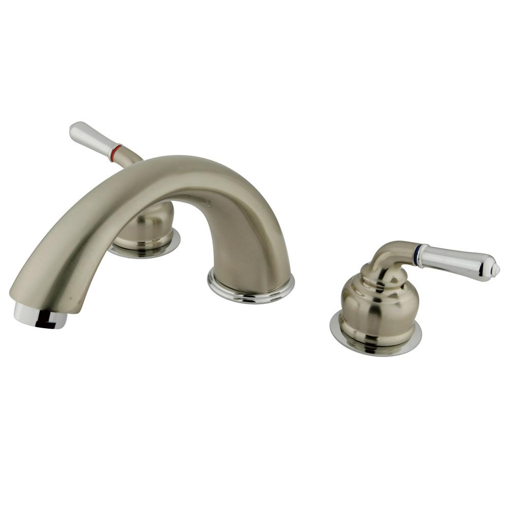 Kingston Satin Nickel/Chrome Magellan lever handle roman tub filler faucet KC367