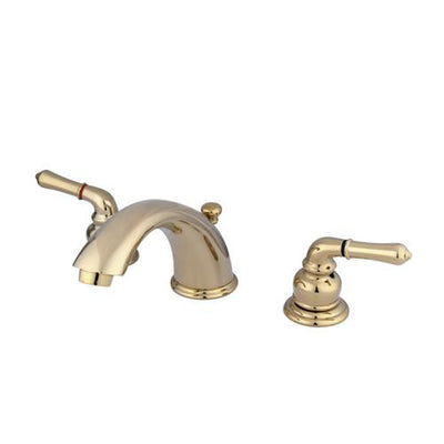Kingston Brass Polished Brass Magellan 2 handle widespread bathroom faucet KC962