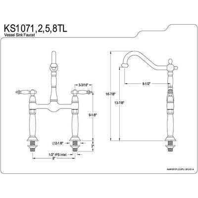 Kingston Brass Chrome 2 Handle Vessel Sink Bathroom Lavatory Faucet KS1071TL