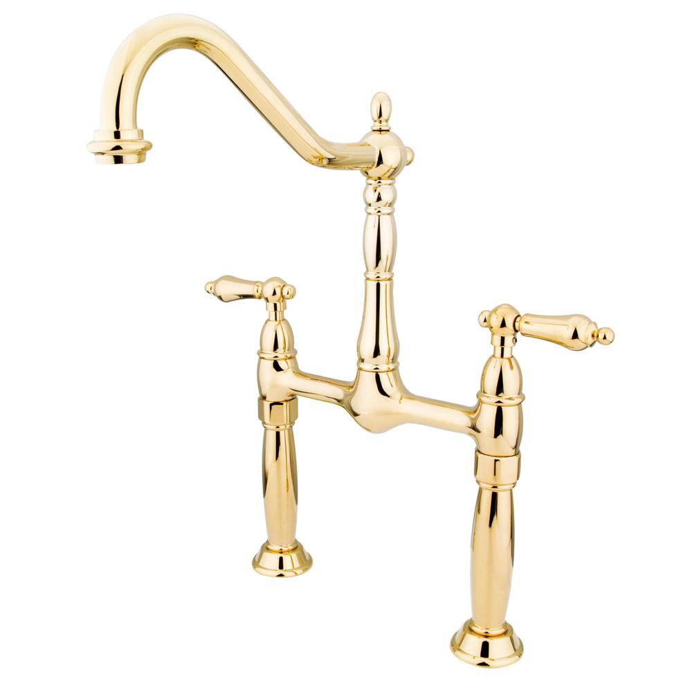 Kingston Brass Polished Brass 2 Handle Vessel Sink Bathroom Faucet KS1072AL
