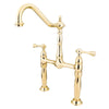Kingston Brass Polished Brass Two Handle Vessel Sink Faucet KS1072BL