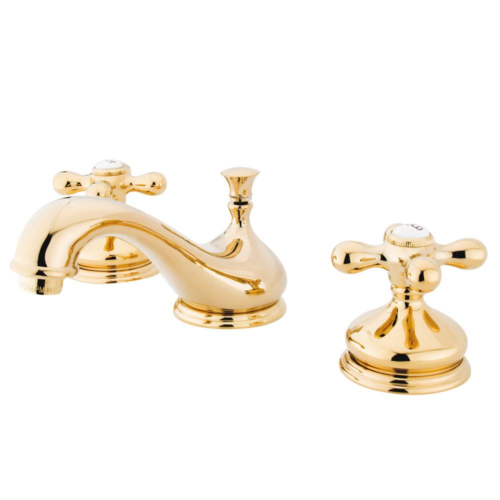 Kingston Polished Brass 2 Handle Widespread Bathroom Faucet w Pop-up KS1162AX