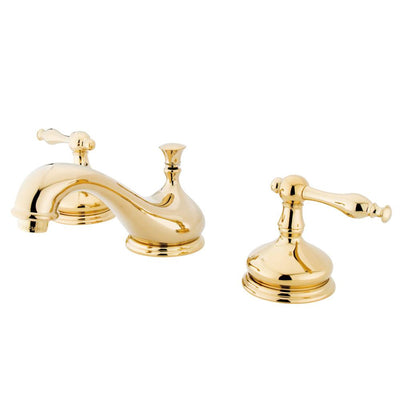 Kingston Polished Brass 2 Handle Widespread Bathroom Faucet w Pop-up KS1162NL