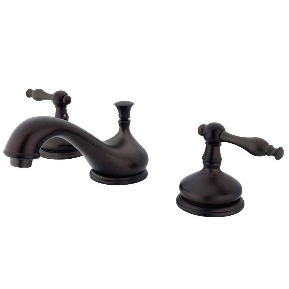 Kingston Oil Rubbed Bronze Handle Widespread Bathroom Faucet w Pop-u 