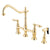Kingston Polished Brass 8" Centerset Kitchen Faucet With Side Sprayer KS1272ALBS