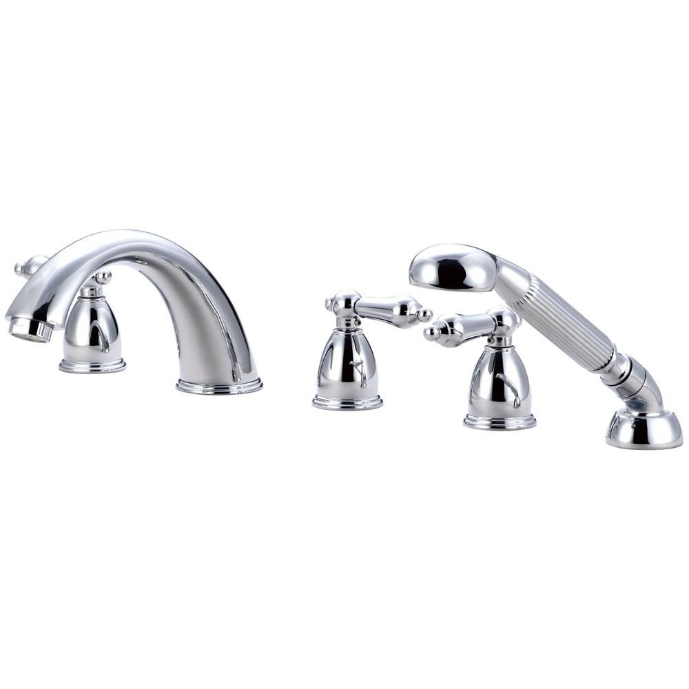 garden tub faucet with sprayer Kingston Brass Chrome Roman Tub Filler Faucet with Sprayer KS13615AL