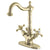 Kingston Polished Brass 2 Handle Single Hole Bathroom Faucet w Drain KS1432BX
