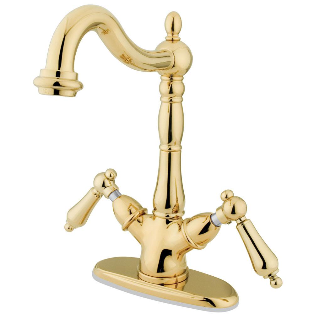 Kingston Polished Brass 2 Handle Vessel Sink Bathroom Faucet KS1492AL