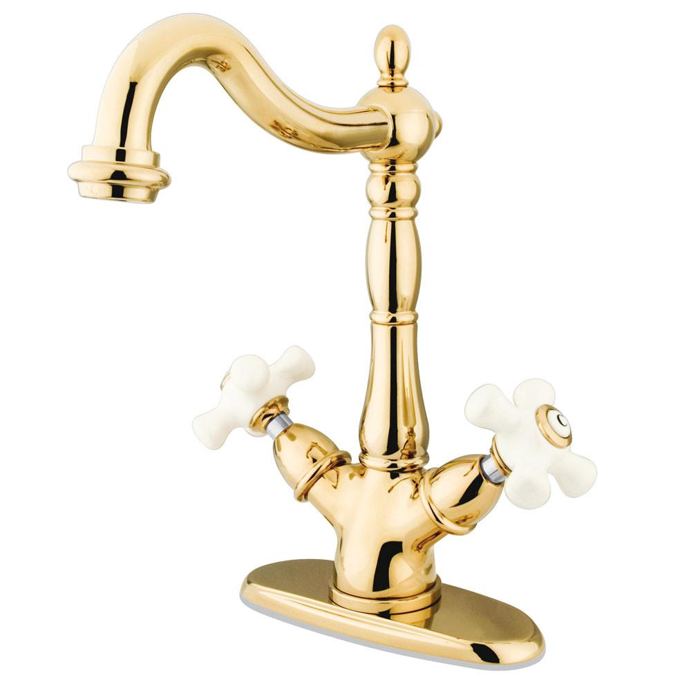 Kingston Polished Brass 2 Handle Vessel Sink Bathroom Faucet KS1492PX