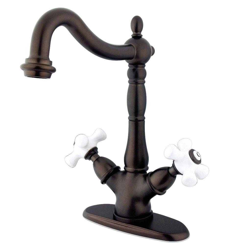 Kingston Brass Oil Rubbed Bronze 2 Handle Vessel Sink Bathroom Faucet KS1495PX