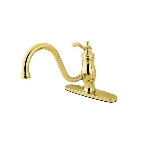 Kingston Polished Brass Single Handle 8" Centerset Kitchen Faucet KS1572TLLS