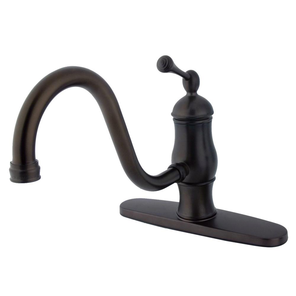 Kingston Oil Rubbed Bronze Single Handle 8" Centerset Kitchen Faucet KS1575BLLS