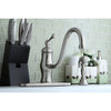 Satin Nickel Single Handle 8" Centerset Kitchen Faucet w sprayer KS1578BLBS