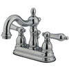 Kingston Brass Chrome 2 Handle 4" Centerset Bathroom Faucet w Pop-up KS1601AL
