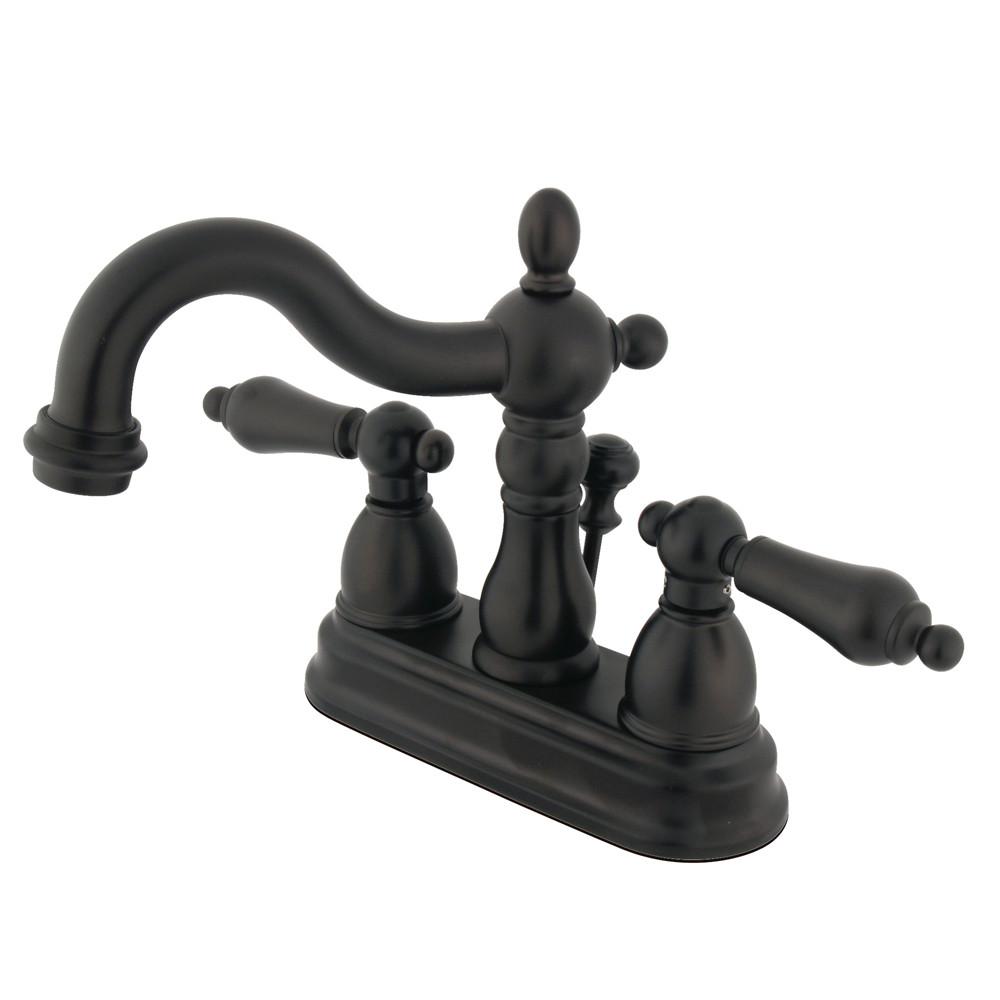 Kingston Oil Rubbed Bronze 2 Handle 4" Centerset Bathroom Faucet KS1605AL