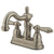 Kingston Satin Nickel 2 Handle 4" Centerset Bathroom Faucet w Pop-up KS1608AL