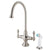 Kingston Satin Nickel Adjustable Spread Kitchen Faucet with Sprayer KS1768AL