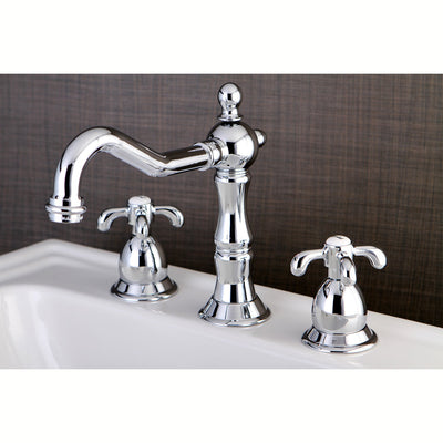 Kingston Brass Chrome French Country Widespread Bathroom Faucet KS1971TX