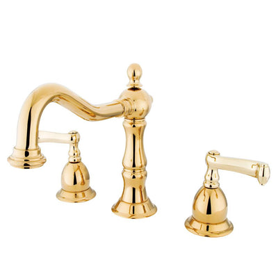 Kingston Polished Brass 2 Handle Widespread Bathroom Faucet w Pop-up KS1972FL