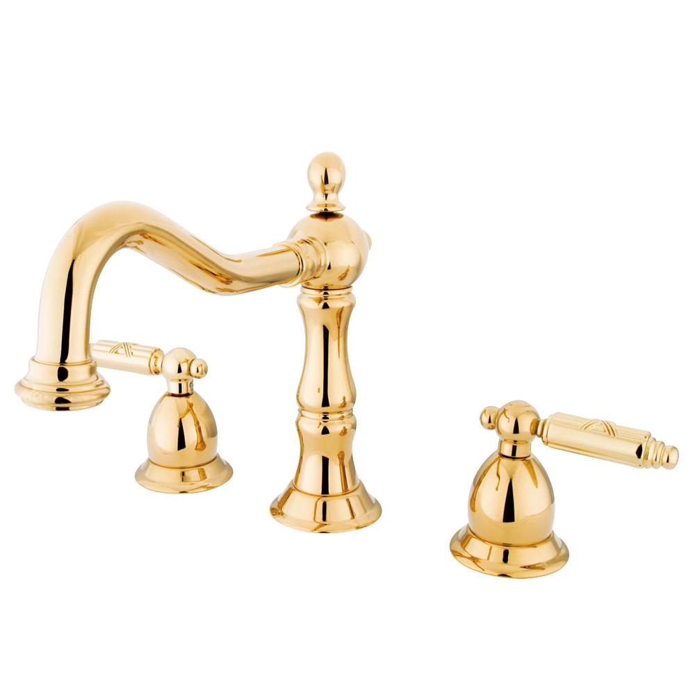 Kingston Polished Brass 2 Handle Widespread Bathroom Faucet w Pop-up KS1972GL