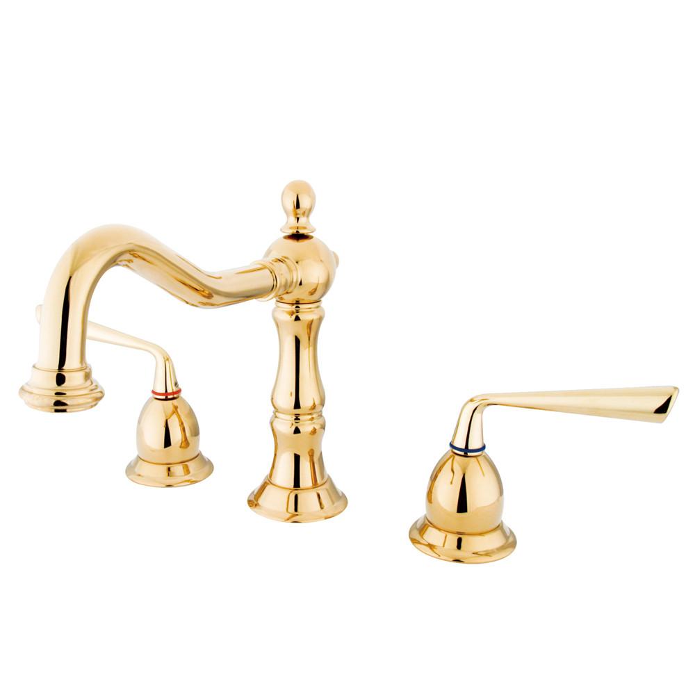 Kingston Silver Sage Polished Brass Widespread Lavatory Bathroom Faucet KS1972ZL