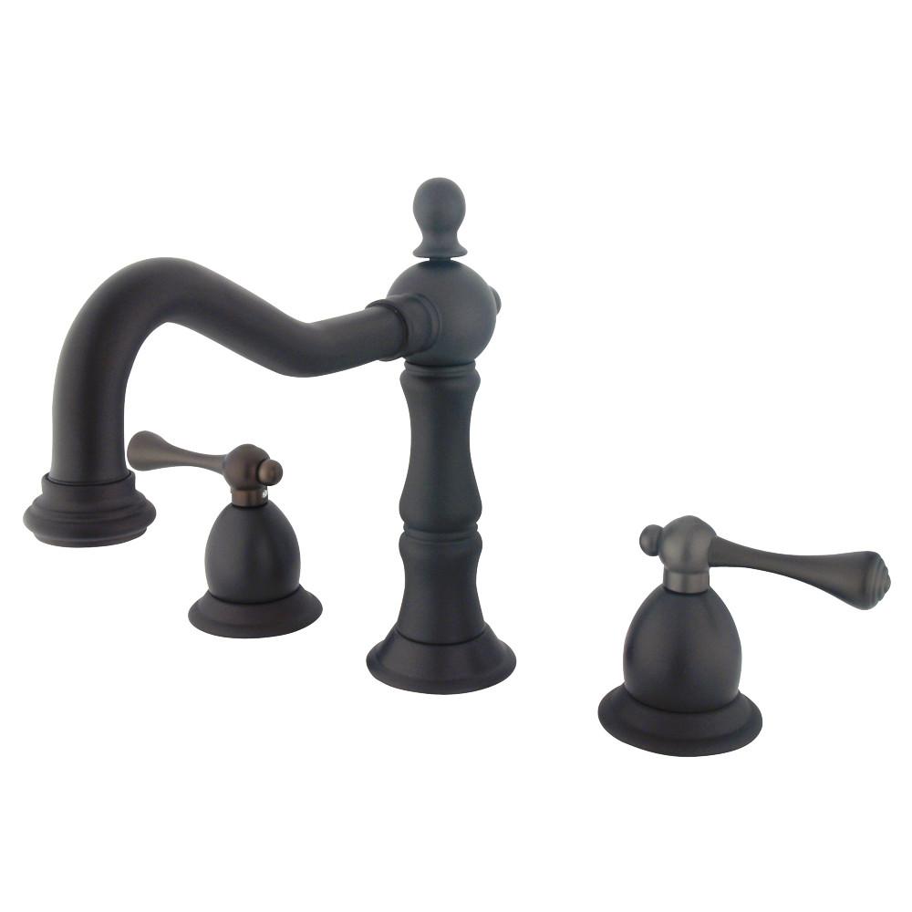 Kingston Oil Rubbed Bronze 2 Handle Widespread Bathroom Faucet w Pop-up KS1975BL
