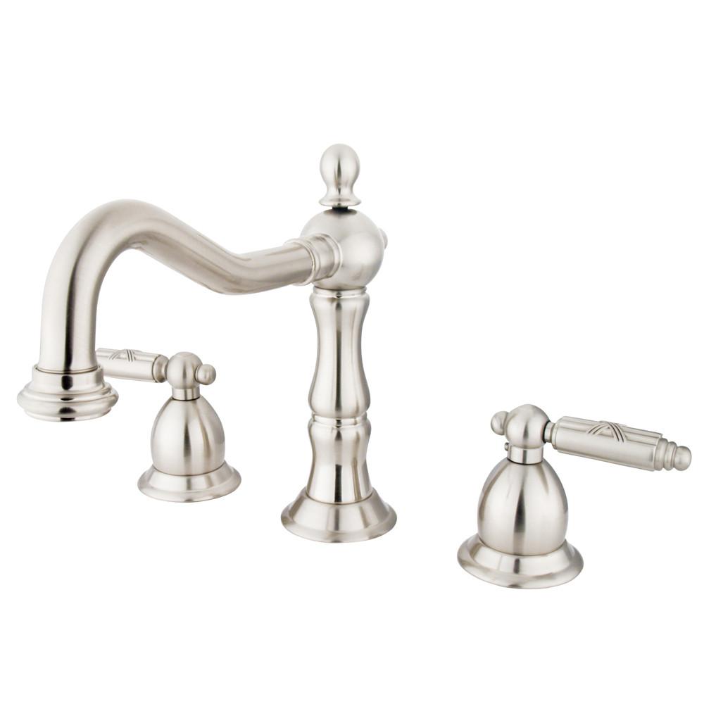 Kingston Satin Nickel 2 Handle Widespread Bathroom Faucet w Pop-up KS1978GL