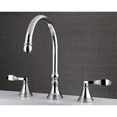 Kingston Brass Chrome NuFrench bathroom roman tub filler faucet KS2341DFL