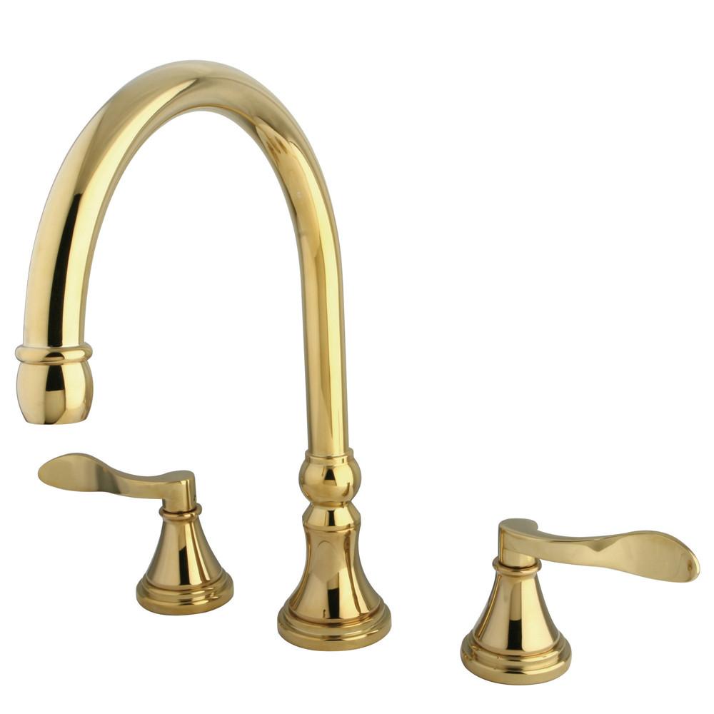 Kingston Polished Brass NuFrench bathroom roman tub filler faucet KS2342DFL