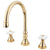 Kingston Brass Polished Brass Two Handle Roman Tub Filler Faucet KS2342PX